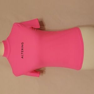 ‼️3 for $20‼️  Neon Pink Mock Neck Short Sleeve Graphic Top